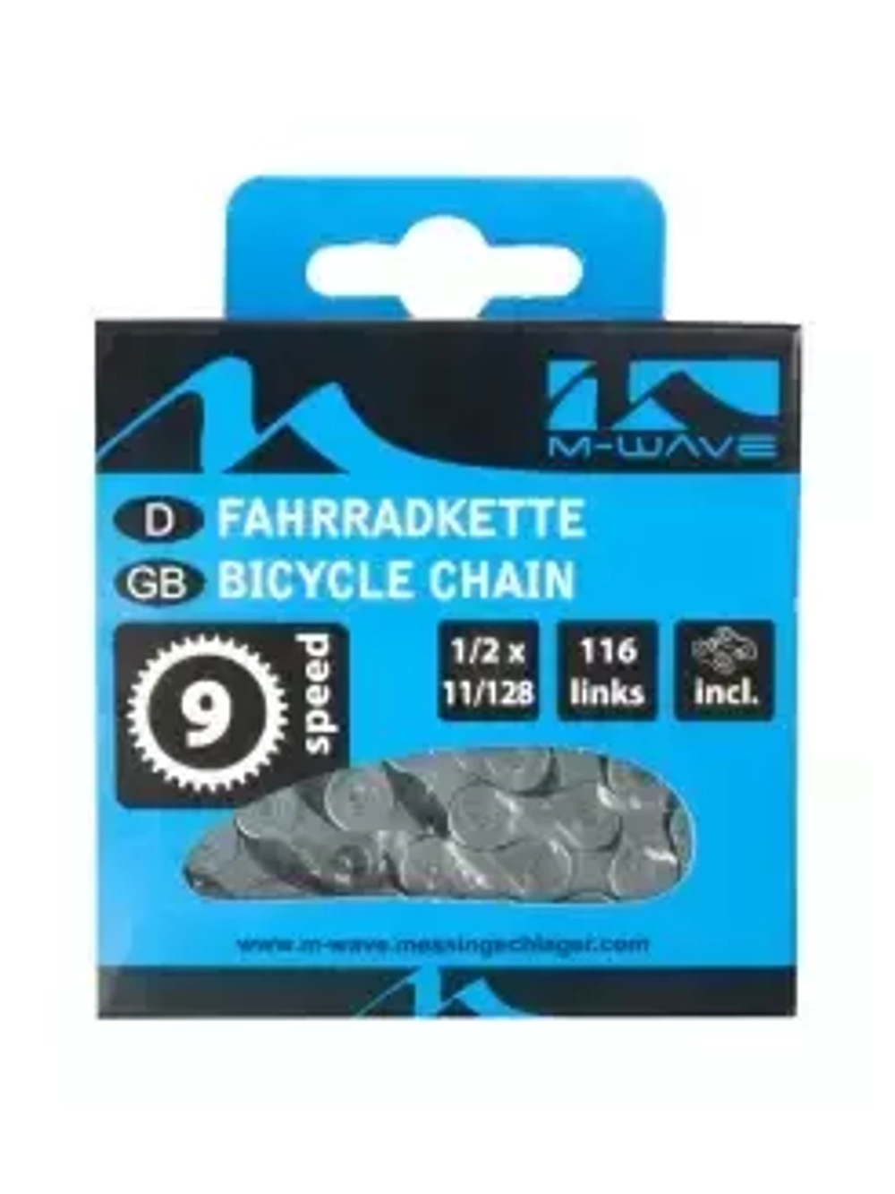 Цепь 5-301902 1/2x11/128 116 зв. с замком в коробке д/SHIMANO/SRAM/CAMPAGNOLO 9скор. M-WAVE