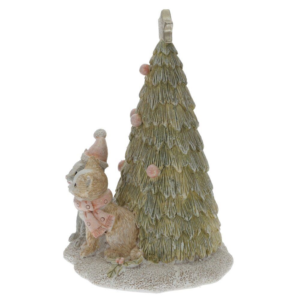 GAEM Фигурка декоративная с подсветкой "Кошечки и ёлка", L13,5 W11 H17 см