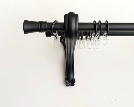 Карниз кованый консольный Гиро d20/16 мм двухрядный, цвет черный