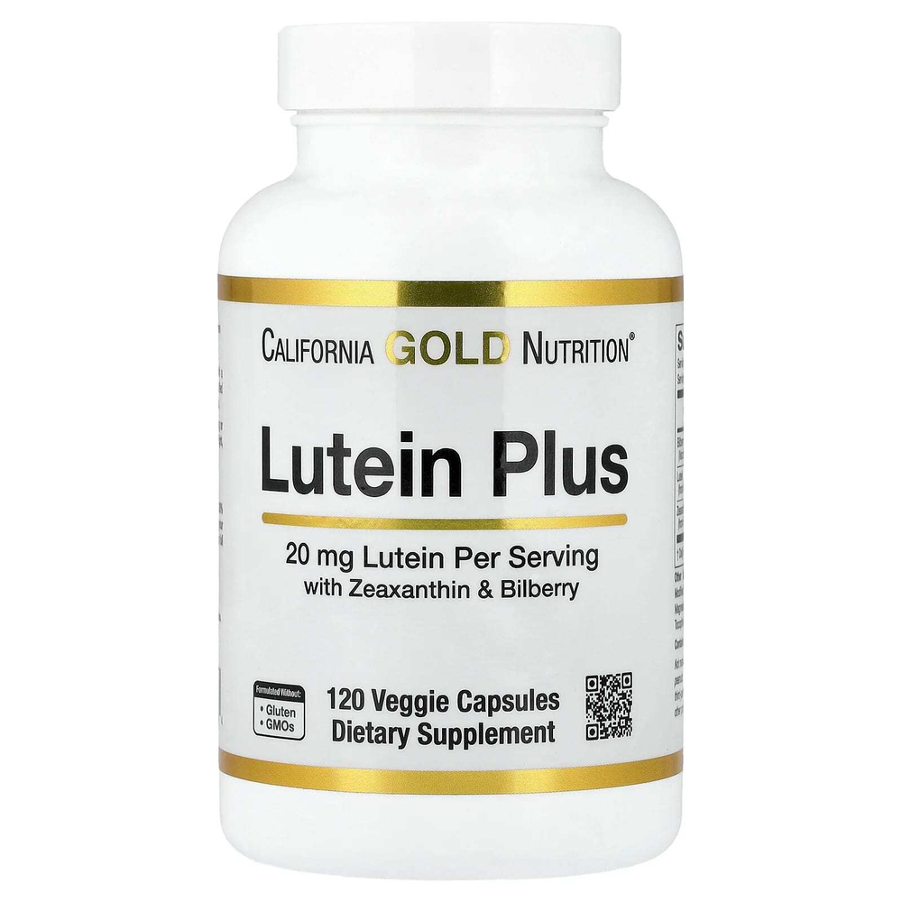 California Gold Nutrition, лютеин плюс, с черничным порошком и зеаксантином, 120 растительных капсул