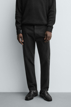 ZARA БРЮКИ ЧИНОС SKINNY FIT, ЧЕРНЫЙ