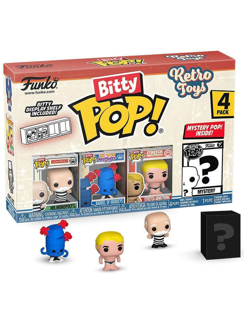 Фигурка Funko Bitty POP! Retro Toys Mr. Monopoly+Barrel+Stretch Armstrong+Mystery (1 of 4) 4PK 75449