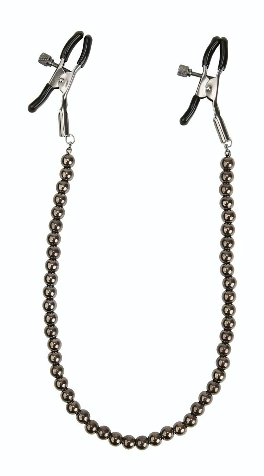 Зажимы на соски с черными бусами (Цвет: черный)