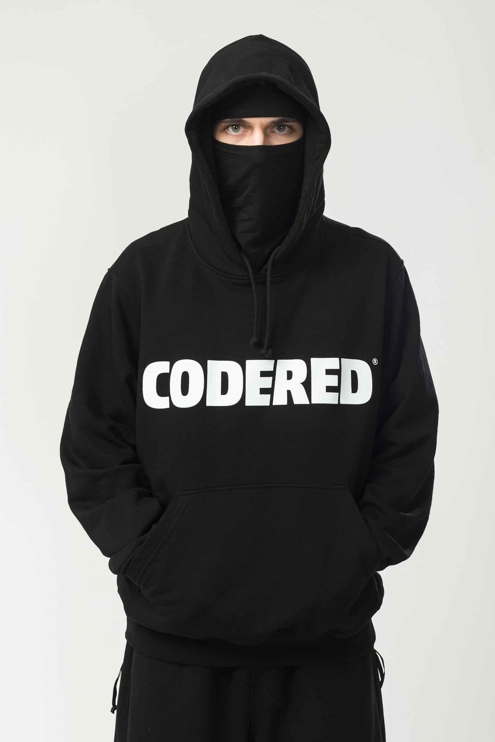 Худи Codered Base Hoodie Wide Summer Logo R Черный/Белый принт CODERED