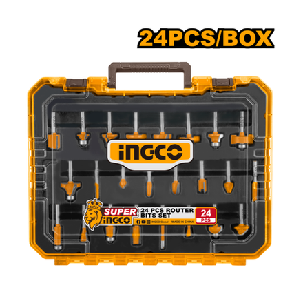 Набор фрез по дереву INGCO AKRT24062 INDUSTRIAL 24 шт. 6 мм