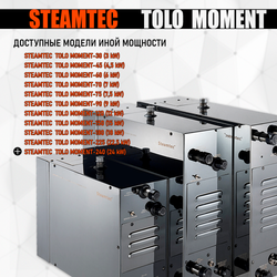 Steamtec TOLO MOMENT 240 - 24 кВт парогенераторы для хамама и турецкой бани / Серия PLATINUM со встроенной музыкой, пультом на 9-ти языках и возможностью монтажа без термодатчиков