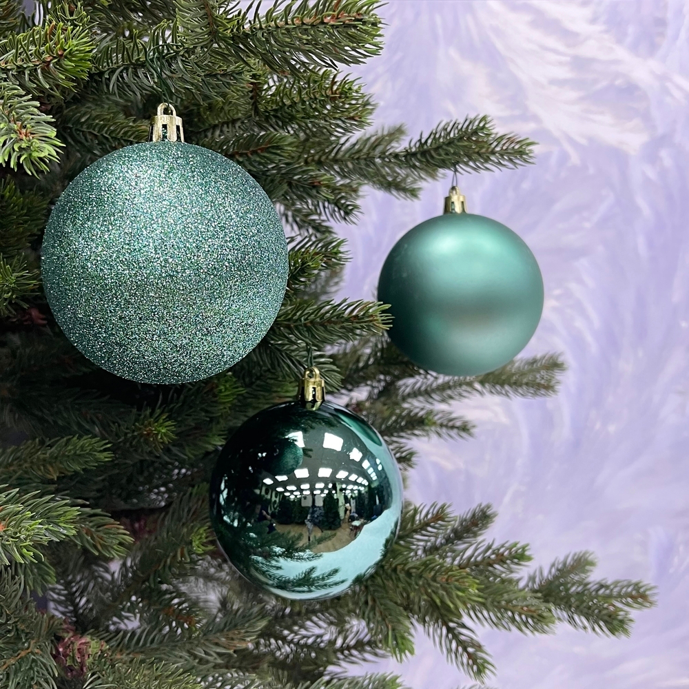 Набор шаров 25шт 8см House of seasons изумрудный в прозрачной упаковке