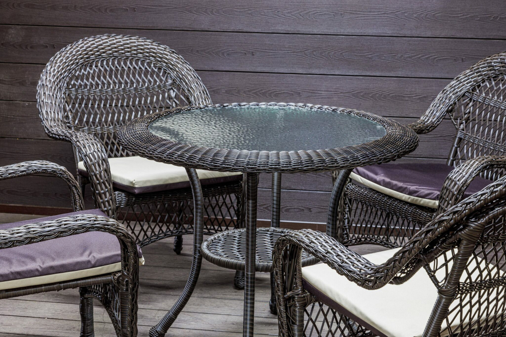 Садовый комплект из искусственного ротанга Мэдисон НЬЮ (Medison NEW) стол круглый D90 + 4 кресла с подушками на сиденье