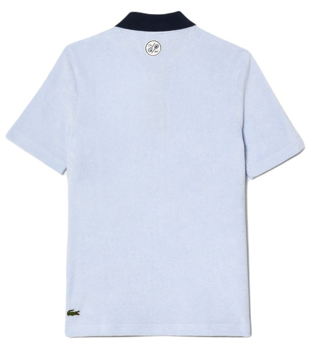 Женское поло Lacoste Roland Garros Edition Terry Knit Tennis - light blue/navy blue