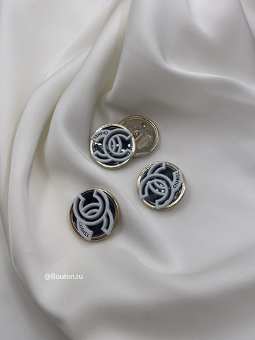 Пуговицы Шан . серое лого пластик
