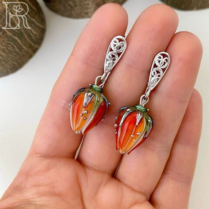 Серьги Физалис