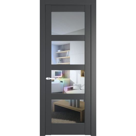 Межкомнатная дверь эмаль Profil Doors 3.4.2PD графит остеклённая