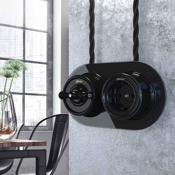 Рамка на 2 поста черная Werkel W0025108 4690389166457