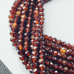 Гранат Малайя, спессартин, пироп, рондель, огранка, р-р 4.9мм, цена за нить 19 см