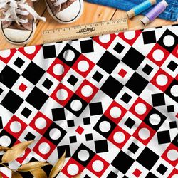 Ткань лён пёстрые цветные фигуры