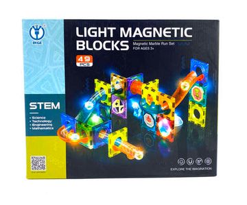 Конструктор магнитный "Light Magnetic Blocks" , 49 деталей ( свет )