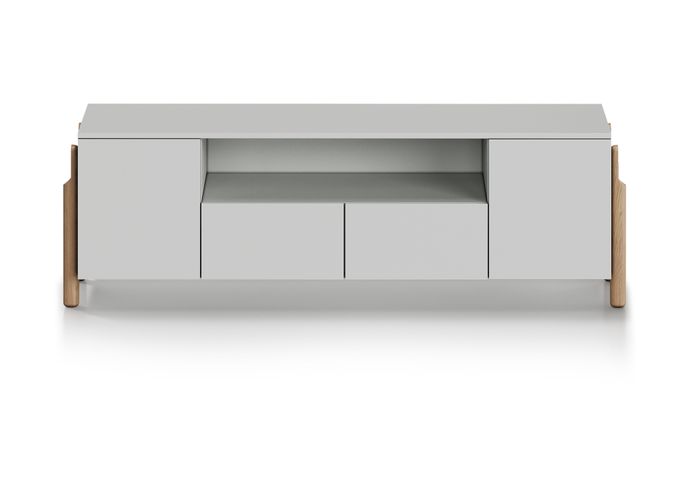 Тумба Basic под ТВ с нишей ширина 170 см (светло-серый)