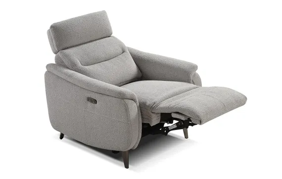 Кресло-реклайнер Level, серое букле