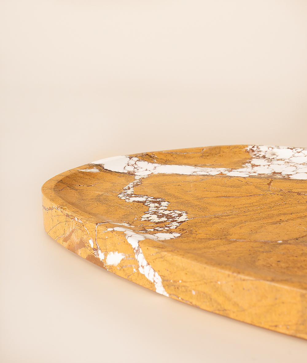 Мраморный поднос бежевый