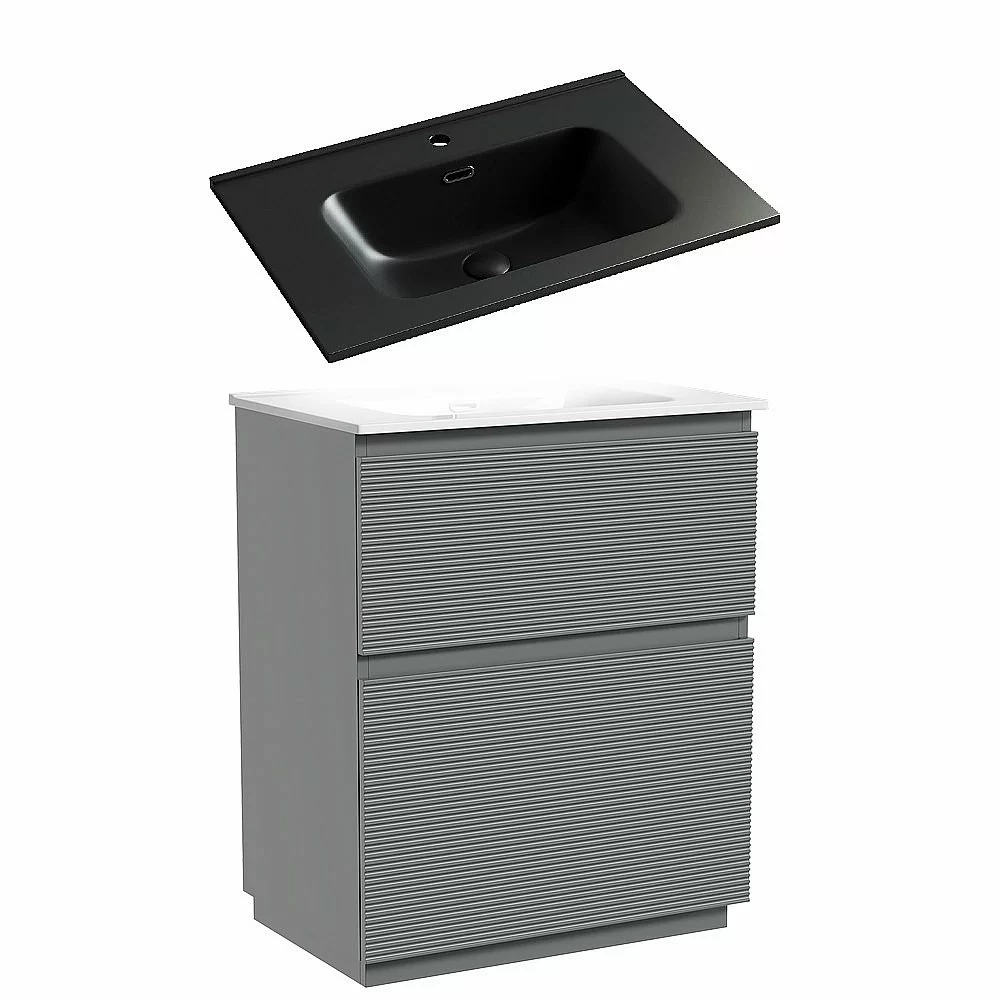 Тумба с раковиной Sancos FOLK Floor FL70FES/CN7007MB 70 Ergraut soft