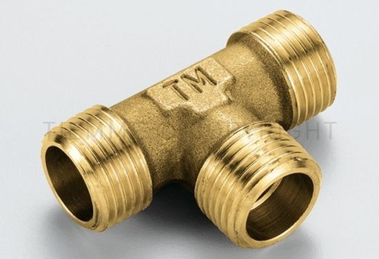 Тройник латунный Tiemme 3/4" НР с наружной резьбой фитинг 1500225