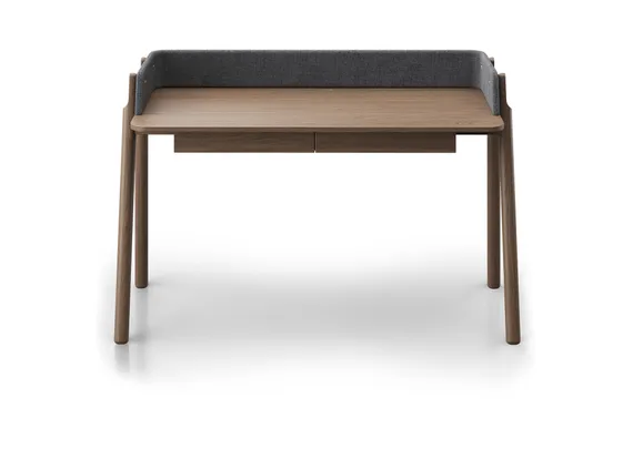 Стол письменный Basic 140*60 см (натуральный дуб, серый рогожка)