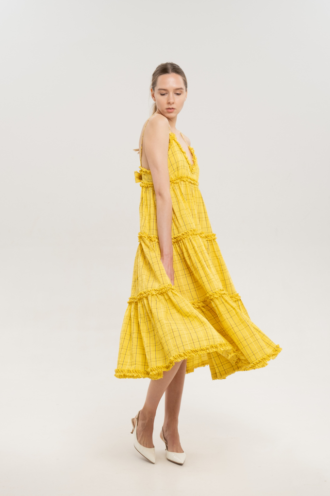 Платье на бретелях, жёлтый