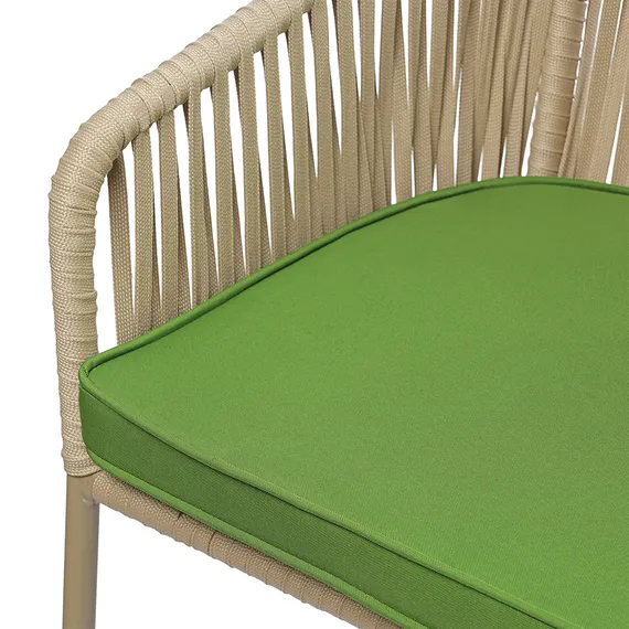 Плетеный стул Asar, бежевый/зеленый