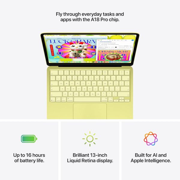 Ноутбук Apple MacBook Neo 13 2026 MHFE4LL/A (A18 Pro 6-Core, GPU 5-Core, 8 ГБ, 512 ГБ), цитрус
