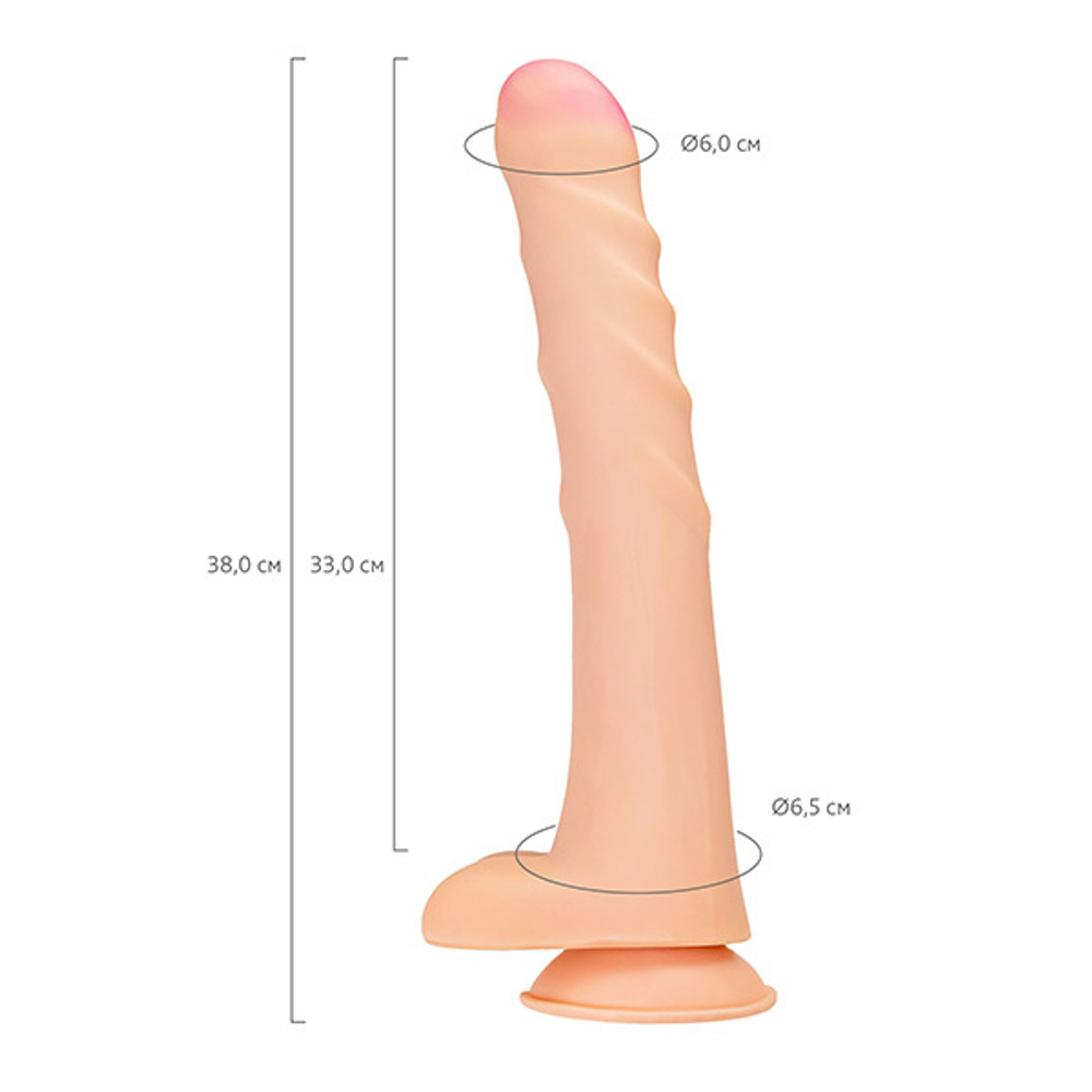 Телесный фаллоимитатор-гигант 38см ToyFa RealStick Brutal Chiron 822013