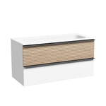 Тумба подвесная Sancos Delta, Дуб светлый/белый 995х445х500, под раковину