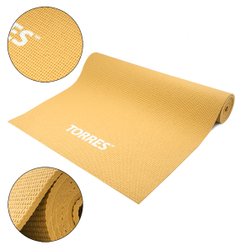 Коврик для йоги TORRES Relax 6 YL12236B, толщина 6 мм, ПВХ, песочный
