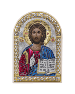 Спаситель, икона арочная, пластик белый, эмаль 48x68