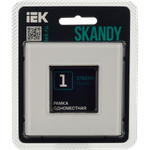 SKANDY Рамка 1-местная SK-F21W стекло арктический белый IEK