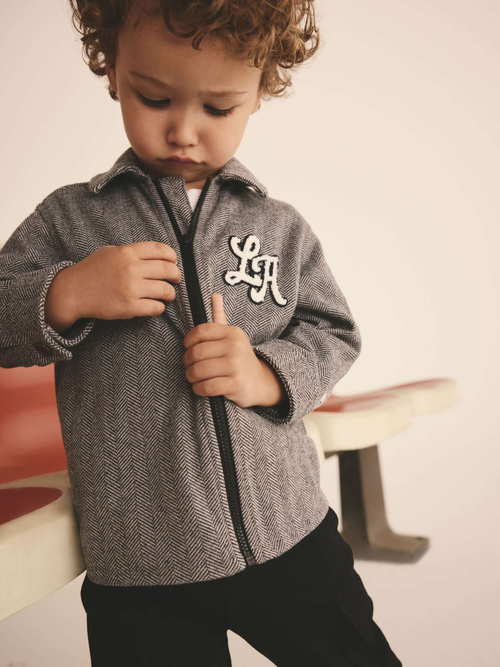 Рубашка на молнии для мальчика Next 125-442, Серый