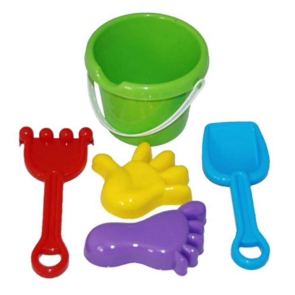 Песочный набор №22 ведро мал, совок, грабли, 2 формочки "Руки-ноги" (АлексТойз)