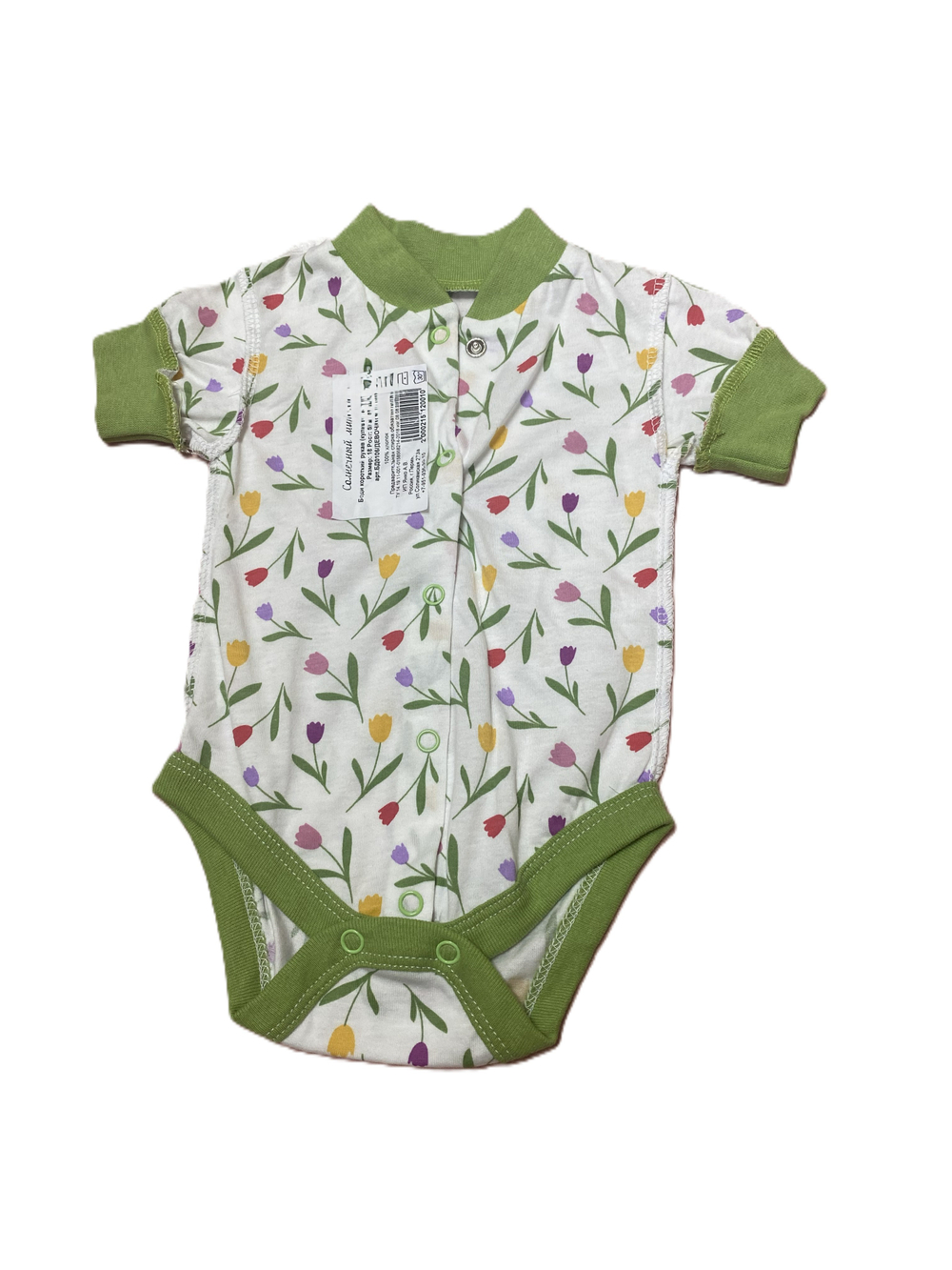 Боди короткий рукав на кнопках швы наружу из кулирки (100% хлопок) на рост 56 см