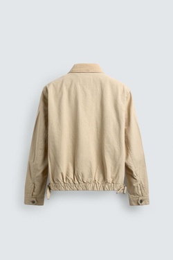 ZARA УКОРОЧЕННАЯ КУРТКА С ВЕЛЬВЕТОВЫМ ВОРОТНИКОМ, ЯИЧНО-ЖЕЛТЫЙ