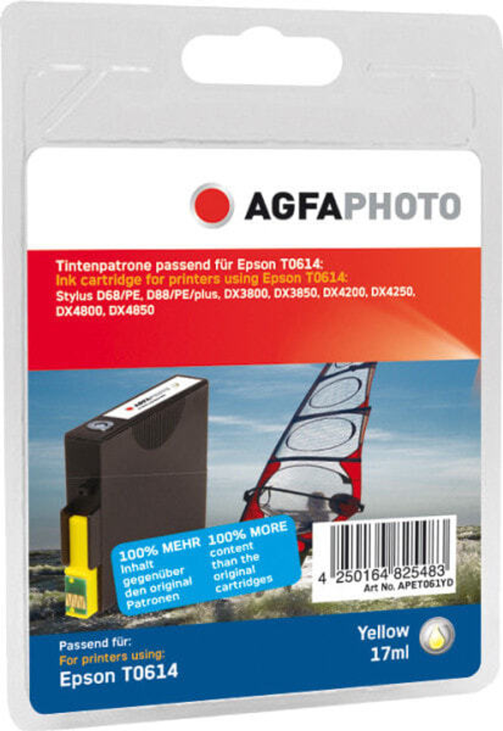 Картридж струйный желтый 1 шт AgfaPhoto Holding GmbH APET061YD