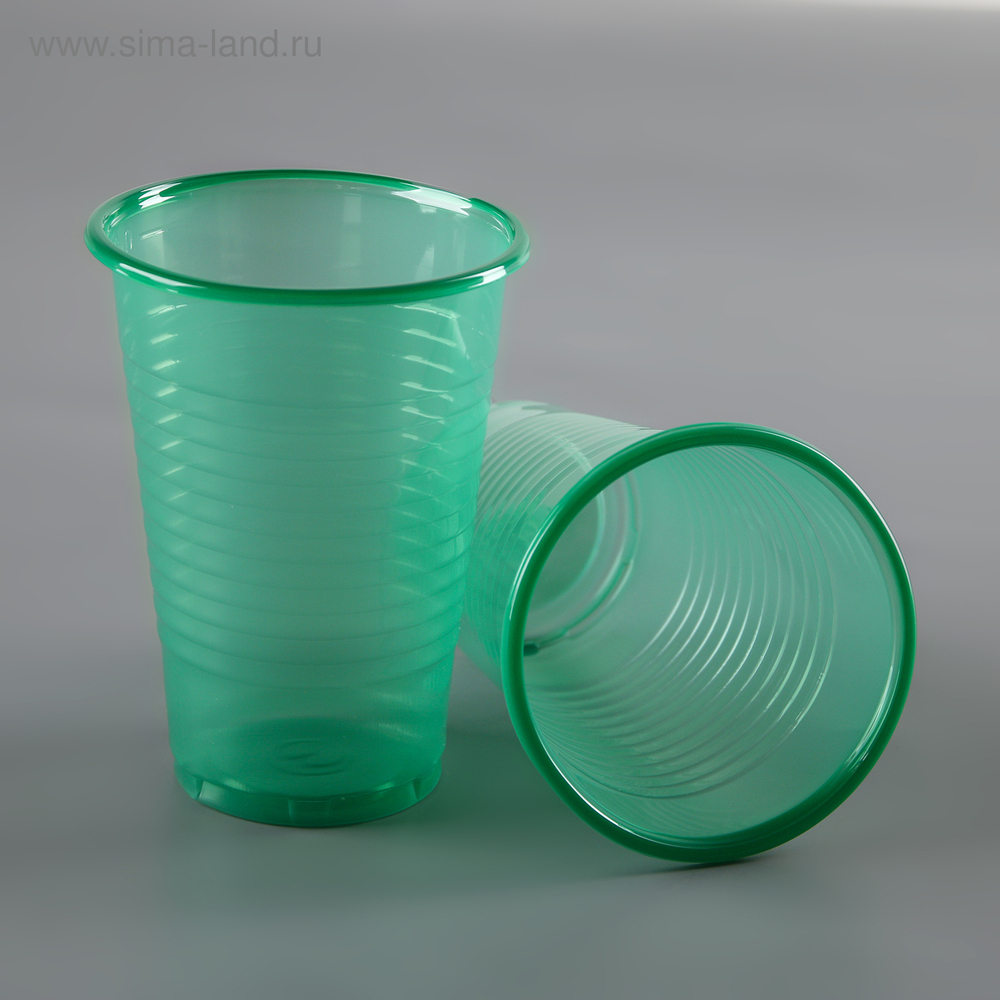 Одноразовые стаканы зеленые 0,2л 6шт
