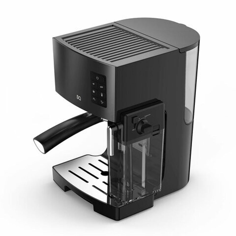 Кофеварка рожковая BQ (БИ-КЬЮ) CM9002, 1450 Вт, объем 1,4 л, 19 бар, автоматический капучинатор, черная, 86200350