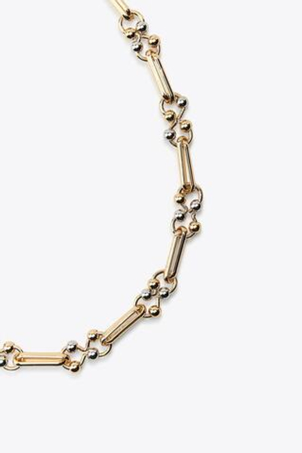 ZARA ОЖЕРЕЛЬЕ С КОНТРАСТНЫМИ МЕТАЛЛИЧЕСКИМИ ДЕТАЛЯМИ, ЗОЛОТОЙ/СЕРЕБРЯНЫЙ