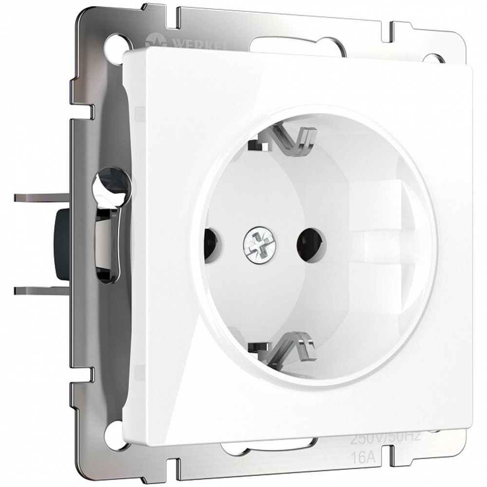 Розетка с заземлением, без рамки Werkel белый W1171001
