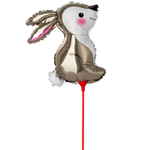 Шар Фольгированный Зайка на палочке (Серый)