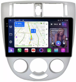 Магнитола для Chevrolet Lacetti седан/универсал, Daewoo Gentra (кондиционер, рамка серебро) - FarCar 3014M монитор 10.36" QLED на Android 14, TS18, CarPlay, 4G SIM-слот