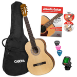 CASCHA HH 2138 EN Student Series Classical Guitar 4/4 Set (+ чехол, самоучитель, тюнер и 3 медиатора)