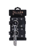 Черные кожаные однослойные оковы с люверсами (Цвет: черный)