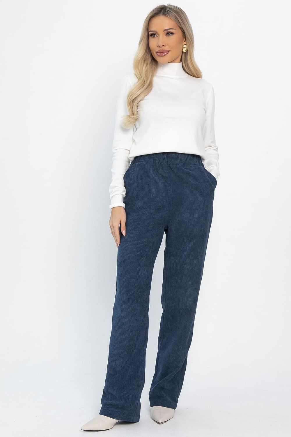 Брюки вельветовые Динара (синие) Б14629-39М LT Collection