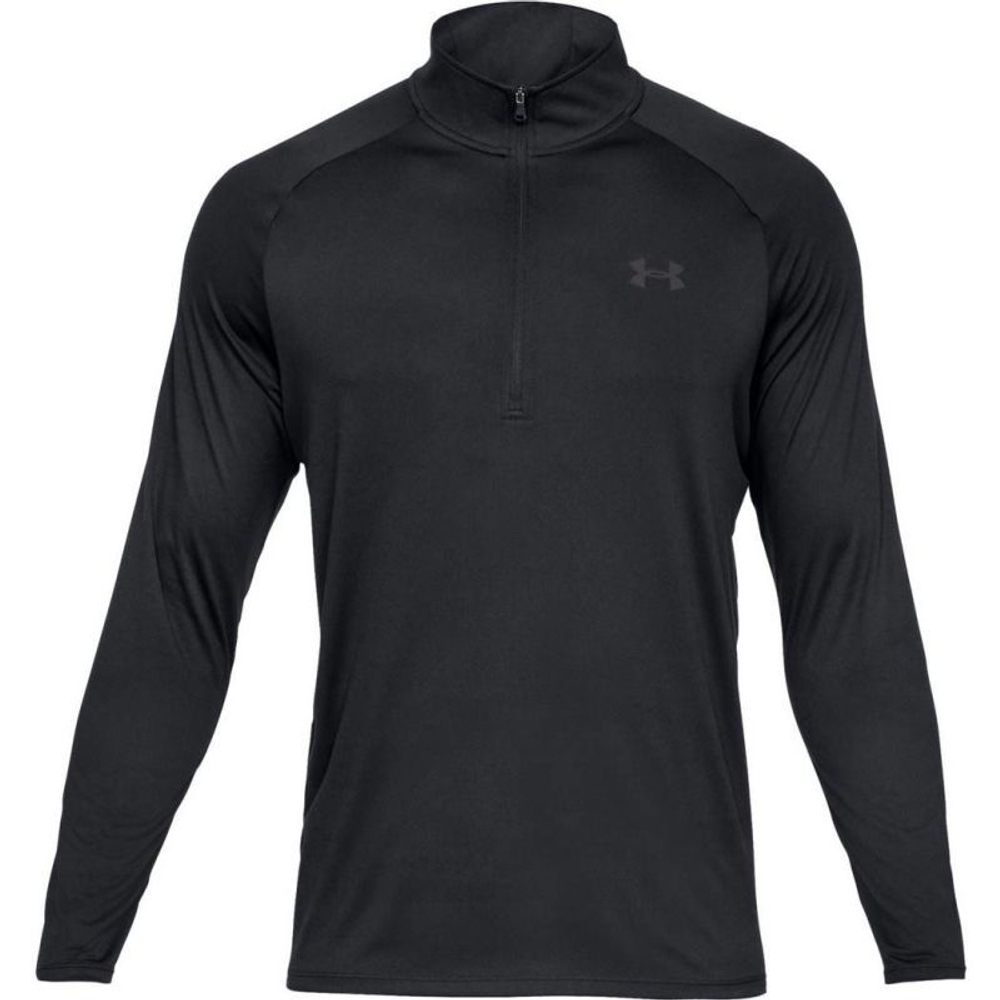 Мужская теннисная футболка теннисная Under Armour UA Tech 2.0 1/2 Zip - черный