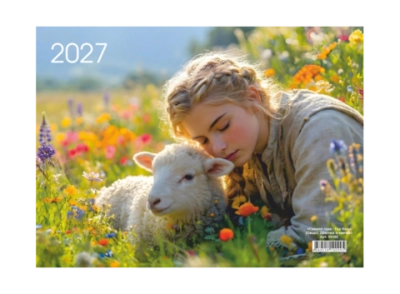 Календарь настен. 3-х бл. квартальный 2027 Символ года LAMARK "ДЕВОЧКА И ОВЕЧКА" 00395